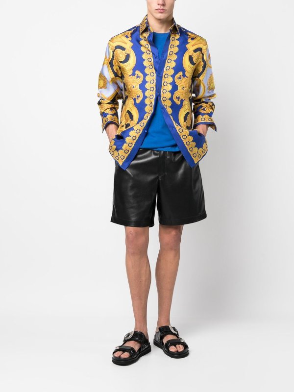 VERSACE: shirts online - Baroque-pattern silk print shirt