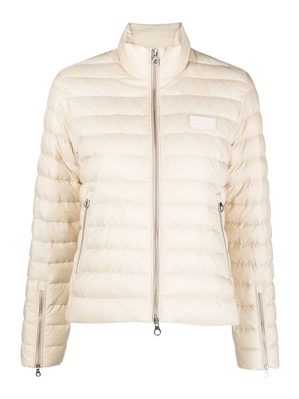 DUVETICA: padded jackets - Logo patch padded zipped jacket