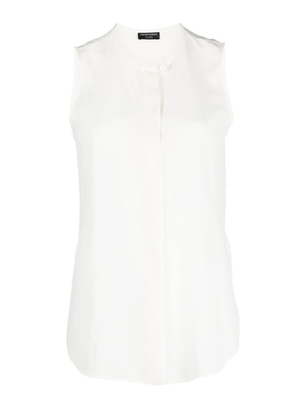 EMPORIO ARMANI: blouses - Semi-sheer silk blouse