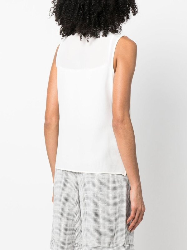 Semi-sheer silk blouse shop online: EMPORIO ARMANI