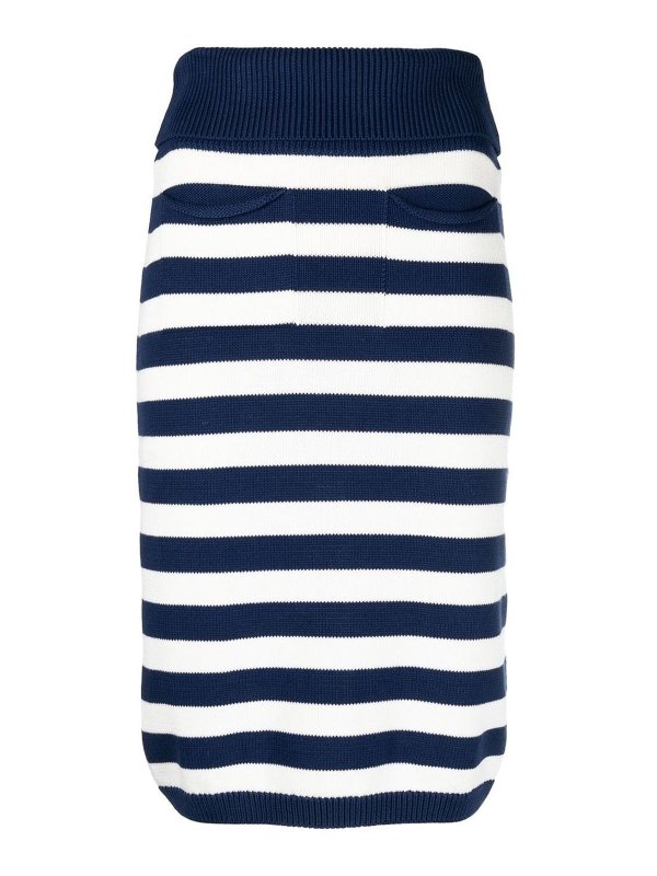 KENZO: Knee length skirts & Midi - Striped long cotton skirt