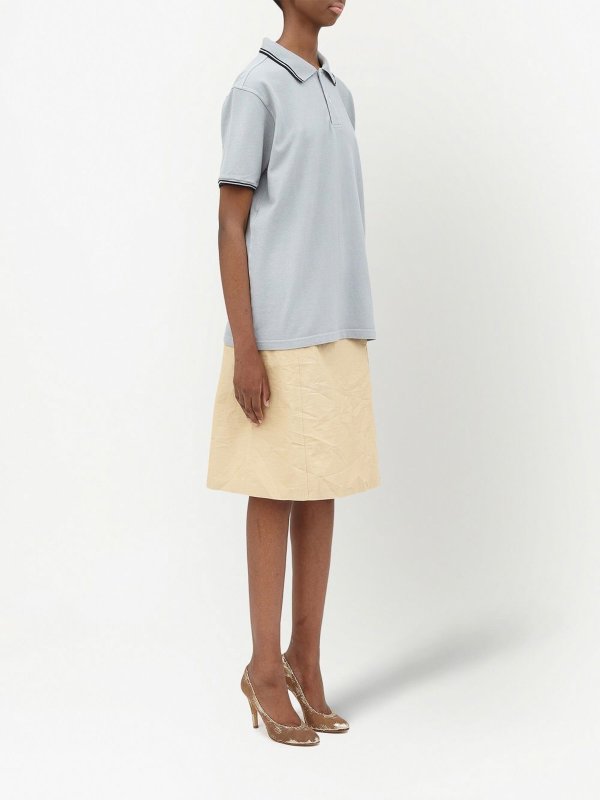 Maison Margiela: polo shirts online - Cotton stripe-trim polo shirt