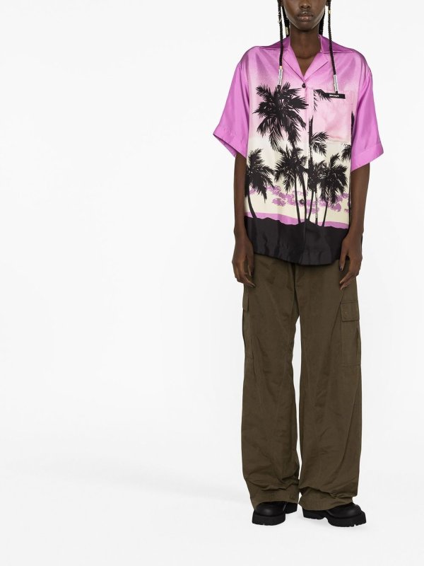 iKRIX Palm Angels: shirts - Printed silk shirt with notched collar