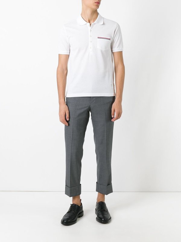 THOM BROWNE: polo shirts online - Cotton polo