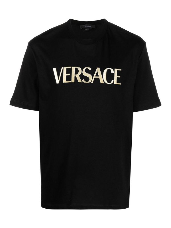 VERSACE: t-shirts - Logo print Tee
