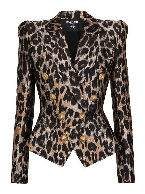 Balmain: giacche blazer - Blazer leopardato