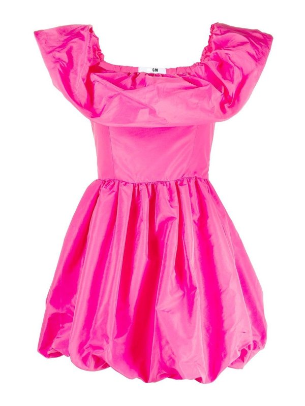 【関税込み】MSGM ピンク ドレス サテンフレアドレス(ピンク)SR1-218PI-M | パーティドレススタイル