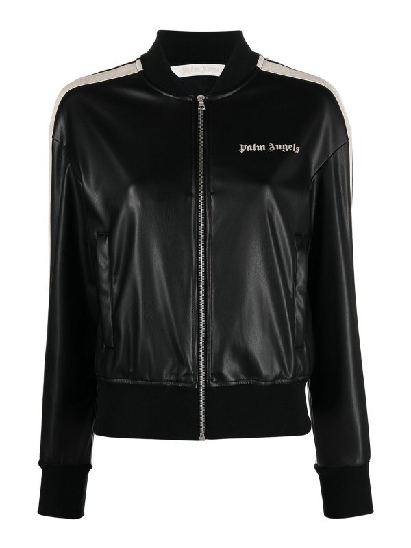 Palm Angels: Lederjacken - Lederjacke - Schwarz