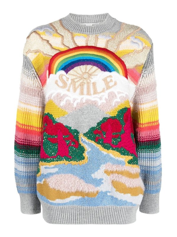 STELLA McCARTNEY: Strickpullover mit Rundhalsausschnitt - Rundhalspullover - Bunt
