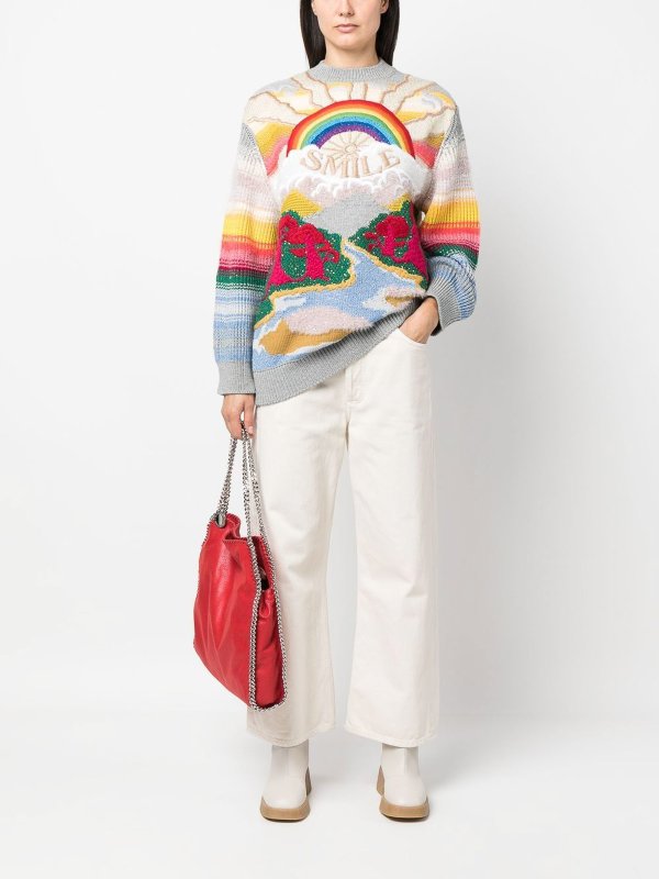 STELLA McCARTNEY: Strickpullover mit Rundhalsausschnitt online - Rundhalspullover - Bunt