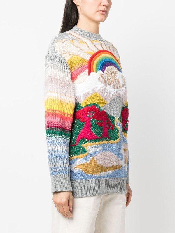 iKRIX STELLA McCARTNEY: Strickpullover mit Rundhalsausschnitt - Rundhalspullover - Bunt
