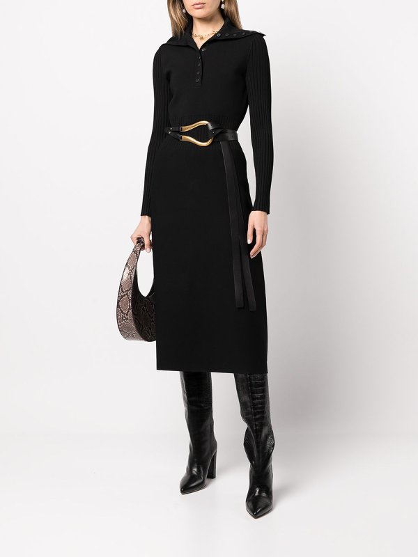 TORY BURCH: maxi dresses online - Polo sweater dress with ribbed paneling
