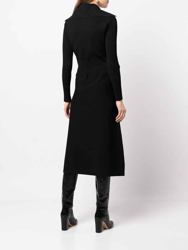 Polo sweater dress with ribbed paneling shop online: TORY BURCH