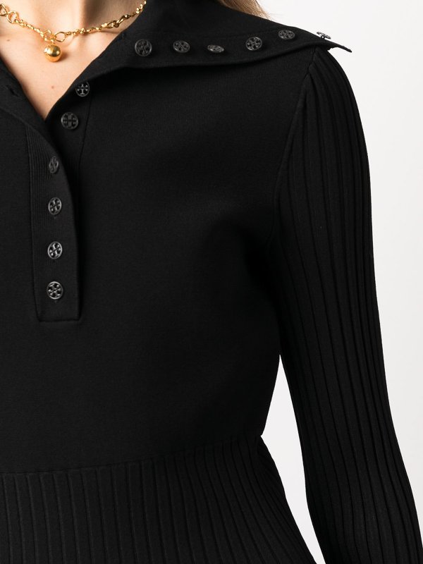 TORY BURCH buy online Polo sweater dress with ribbed paneling