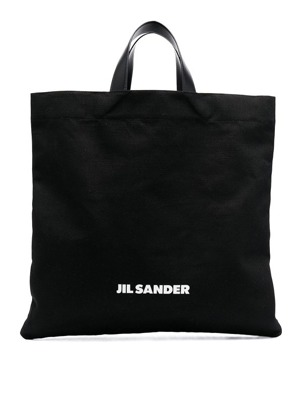 JIL SANDER: totes bags - Logo-print cotton bag