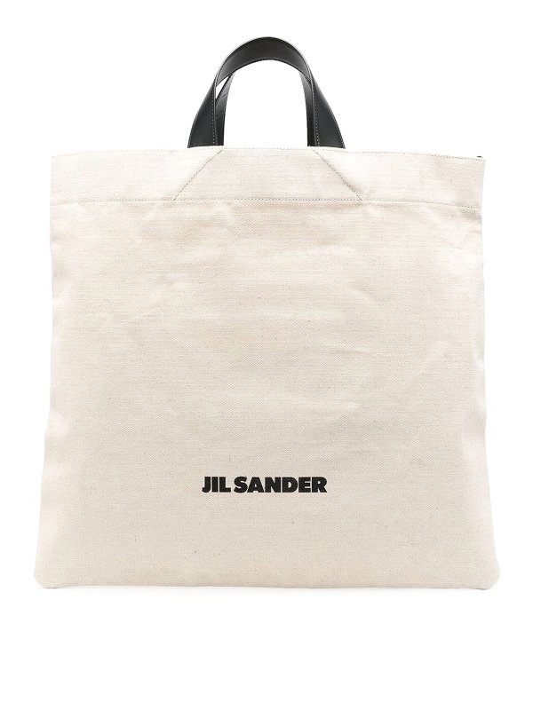 JIL SANDER: shopper - Borsa in cotone con logo