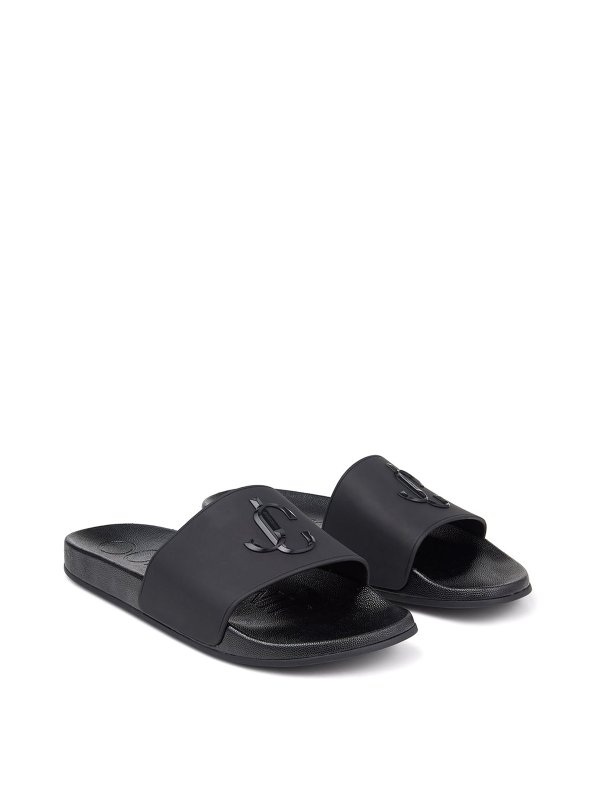 JIMMY CHOO: flip flops online - Monogram-jacquard flip flops