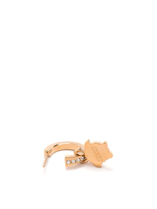 VERSACE: Earrings online - Gold-tone embellished medusa hoop earrings