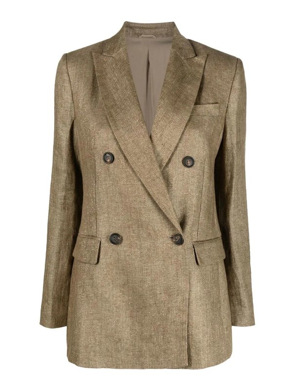 BRUNELLO CUCINELLI: Vestes de costume - Blazer - Or