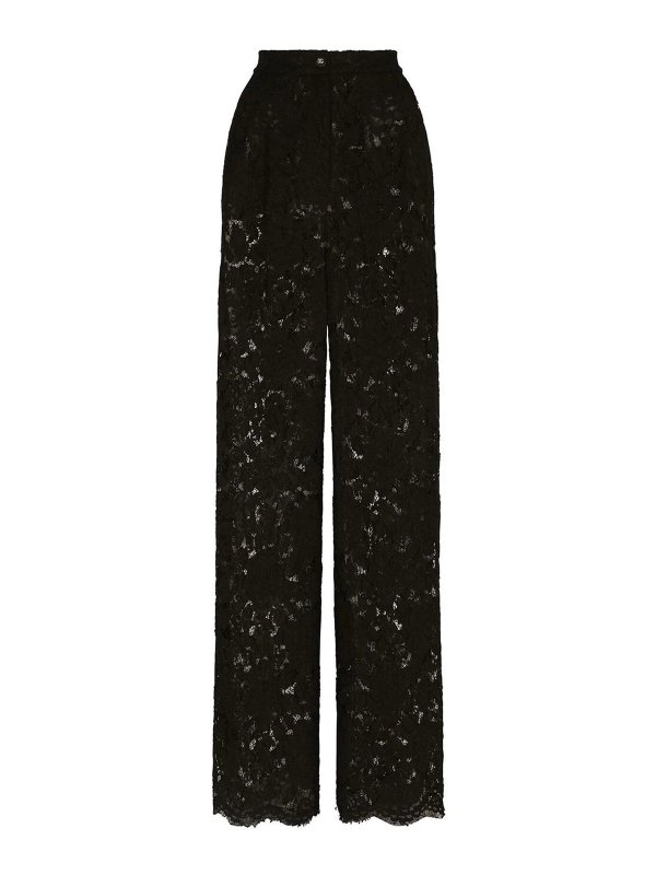 DOLCE & GABBANA: casual trousers - Lace trousers