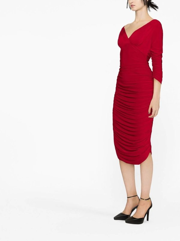 Norma Kamali: ニーレングスドレス online - 膝丈ドレス - 赤