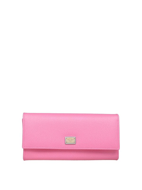 DOLCE & GABBANA: wallets & purses - Leather wallet with logoed plate