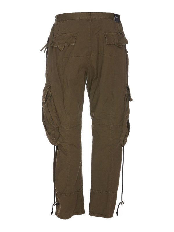 DSQUARED2: casual trousers online - Green cargo casual trousers