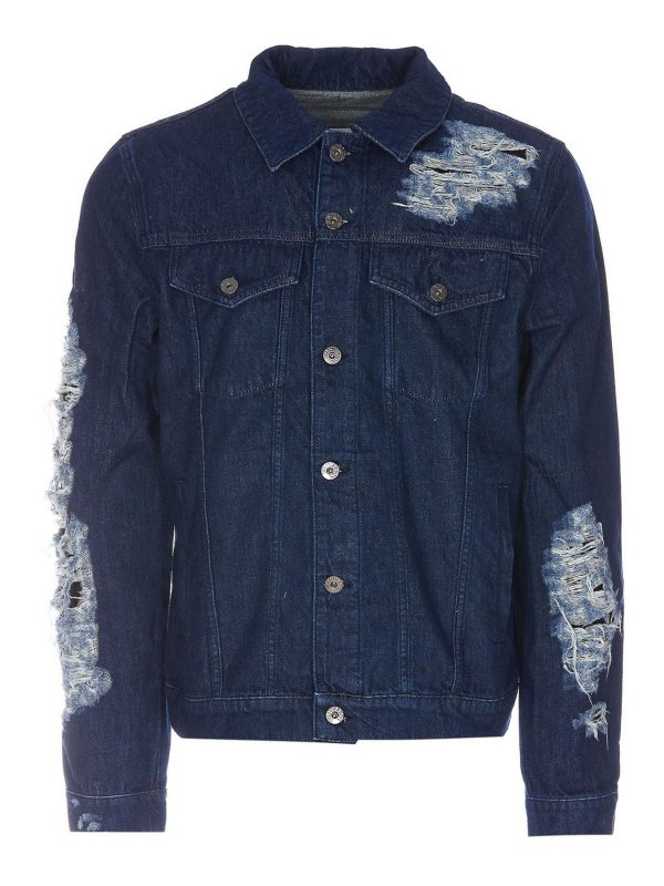 J.W. ANDERSON: denim jacket - Distressed effect denim jacket