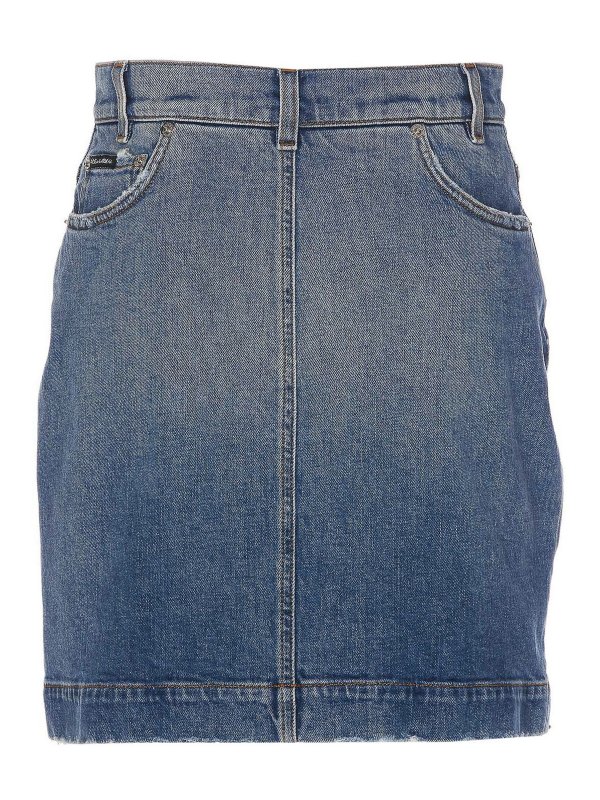 DOLCE & GABBANA: mini skirts online - Mini denim jean skirt