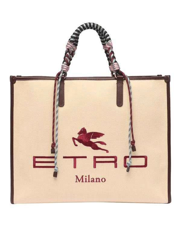 ETRO: totes bags - Logo embroidery tote