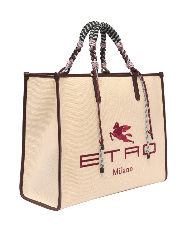 ETRO: totes bags online - Logo embroidery tote