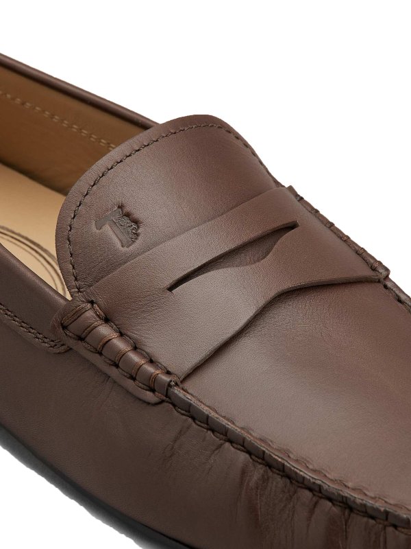 City Gomminoloafers in leather with stitching shop online: TOD