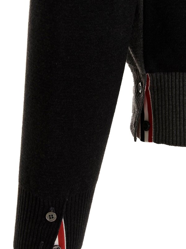 Cardigan bicolore shop online: THOM BROWNE