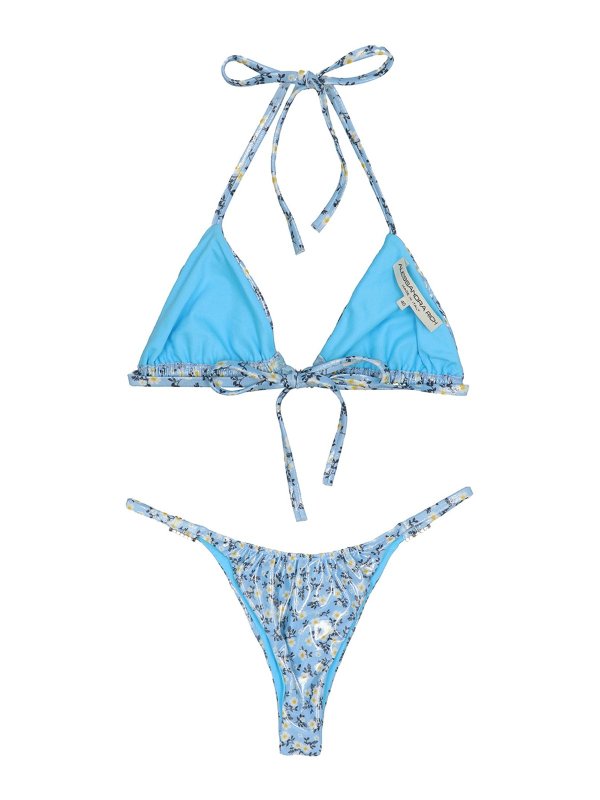 Bikinis Alessandra Rich - Floral print laminated bikini - FAB3223F38571020