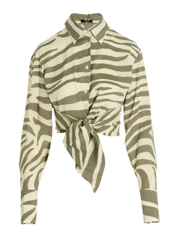 Balmain: camicie - Camicia zebrata