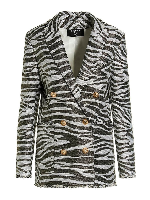 Balmain: giacche blazer - Blazer zebrata