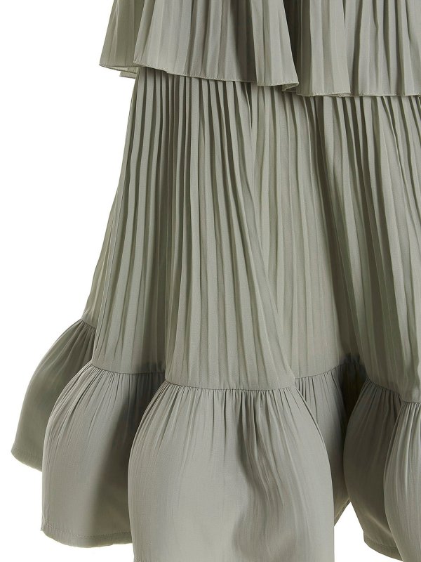 Pleated flounced dress shop online: LANVIN