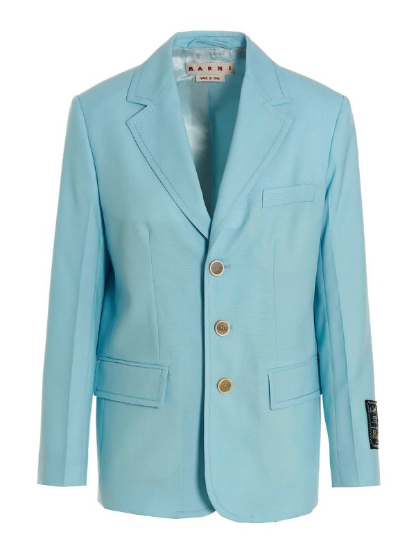 Marni: Vestes de costume - Blazer - Bleu Clair