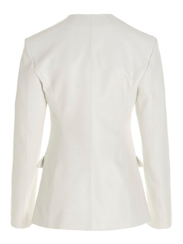 The Attico: blazers online - Leather single breast blazer jacket