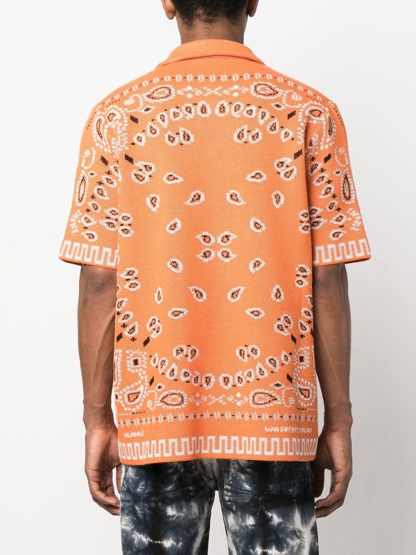Bandana-motif piqu shirt with paisley print shop online: ALANUI