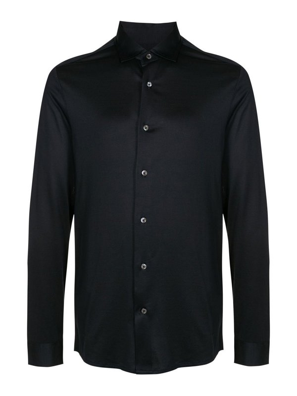 EMPORIO ARMANI: shirts - Poplin shirt with straight-point collar