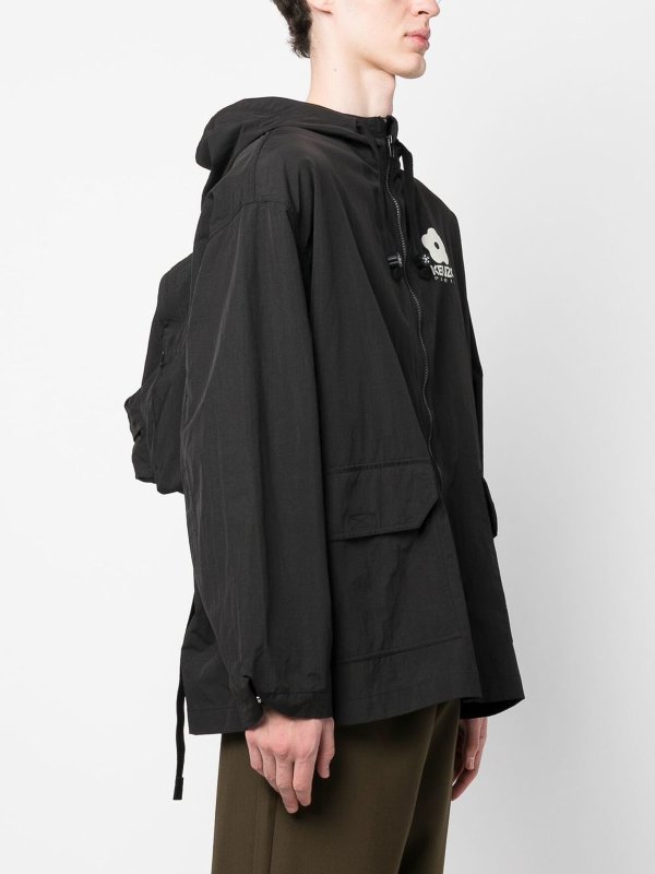 KENZO: casual jackets online - Zip-up hooded jacket with logo