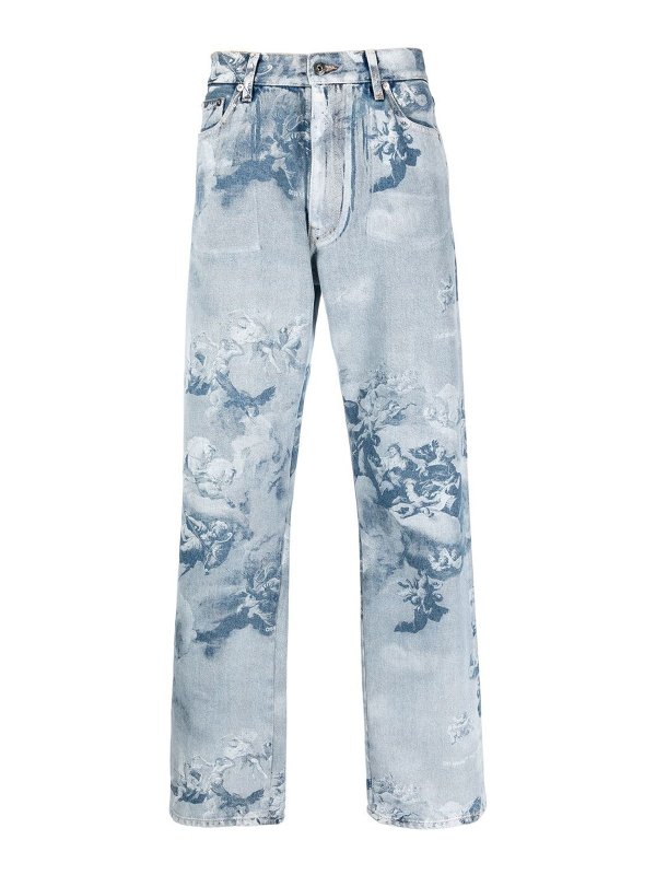 OFF-WHITE: Straight Leg Jeans - Straight Leg Jeans