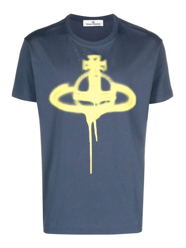 Vivienne Westwood Crewneck spray orb-print t-shirt|3G010011J001MGOK416