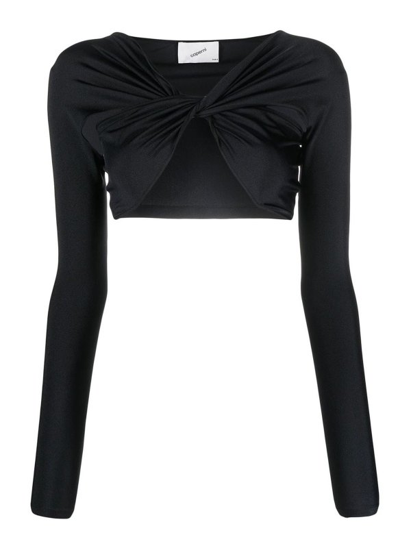 COPERNI: Tops & Tank tops - Ruched cut-out black top