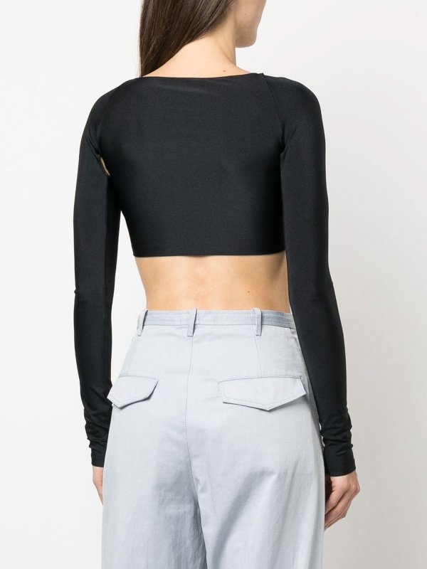 Ruched cut-out black top shop online: COPERNI