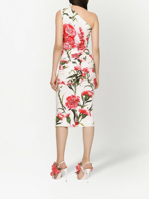 iKRIX DOLCE & GABBANA: cocktail dresses - One-shoulder silk dress with floral print
