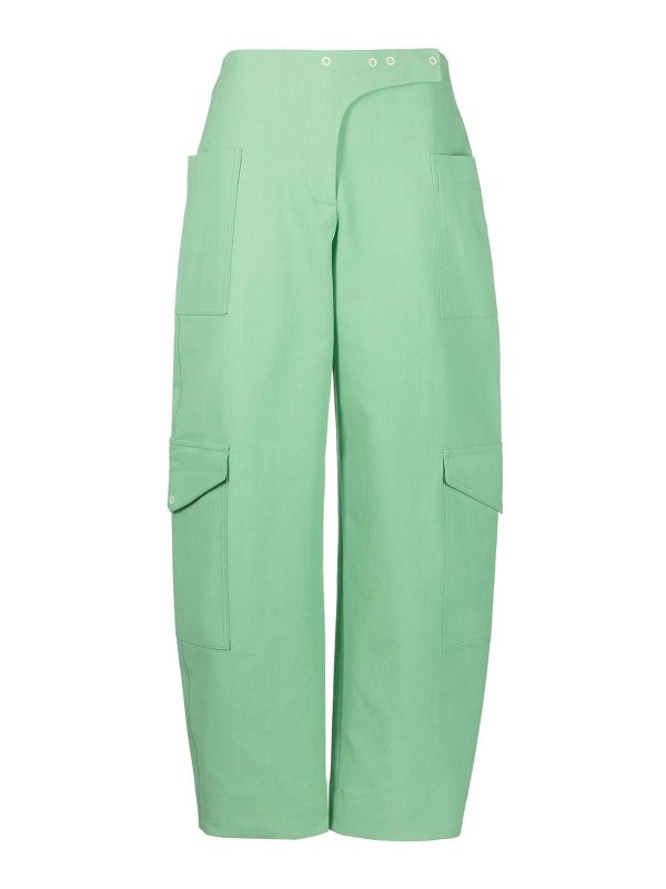 GANNI: casual trousers - High waisted trousers with lateral pockets