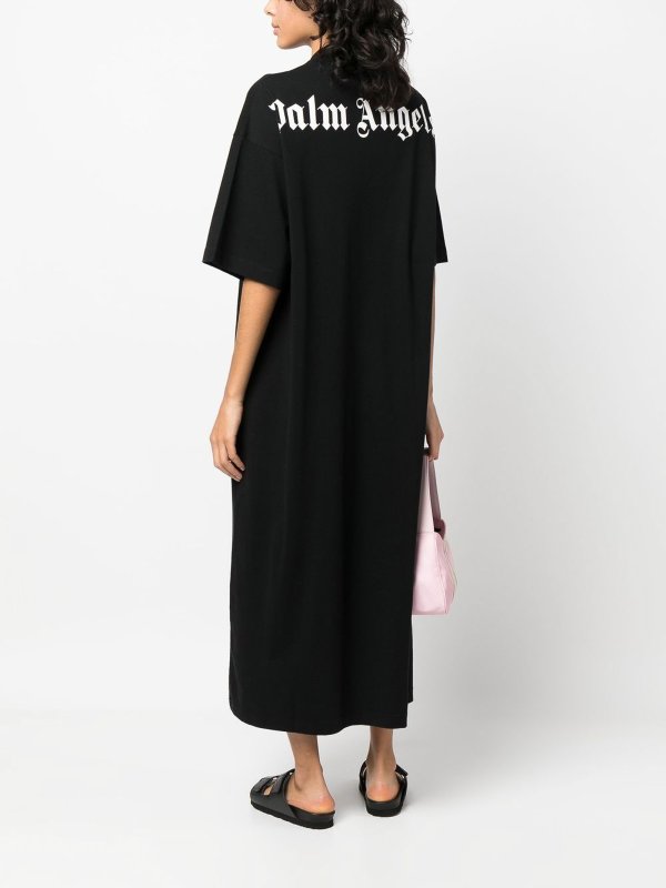 Palm Angels T-shirt styled dress with logo on the rear