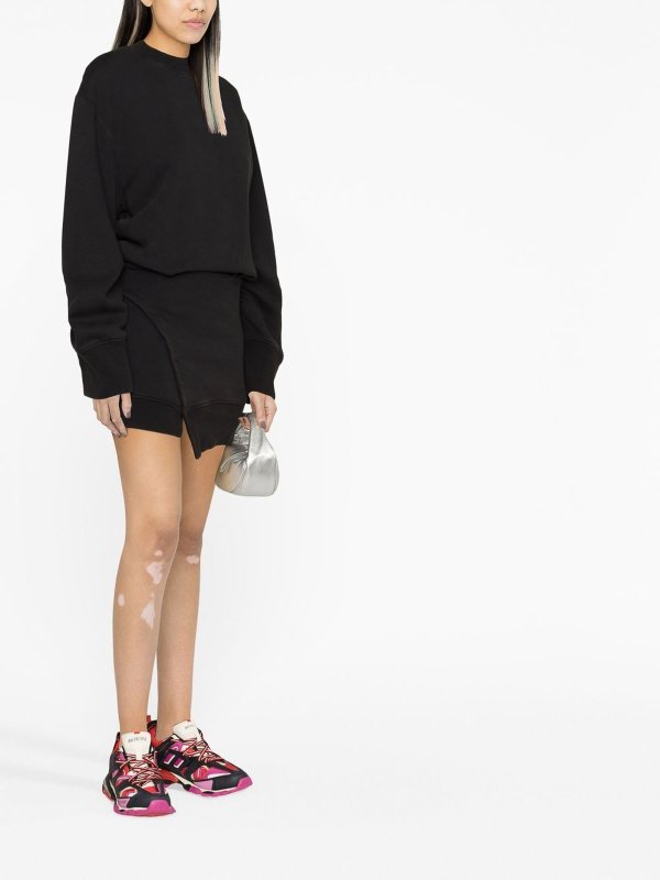 The Attico: abiti corti online - Abito asimmetrico in maglia effetto consumato